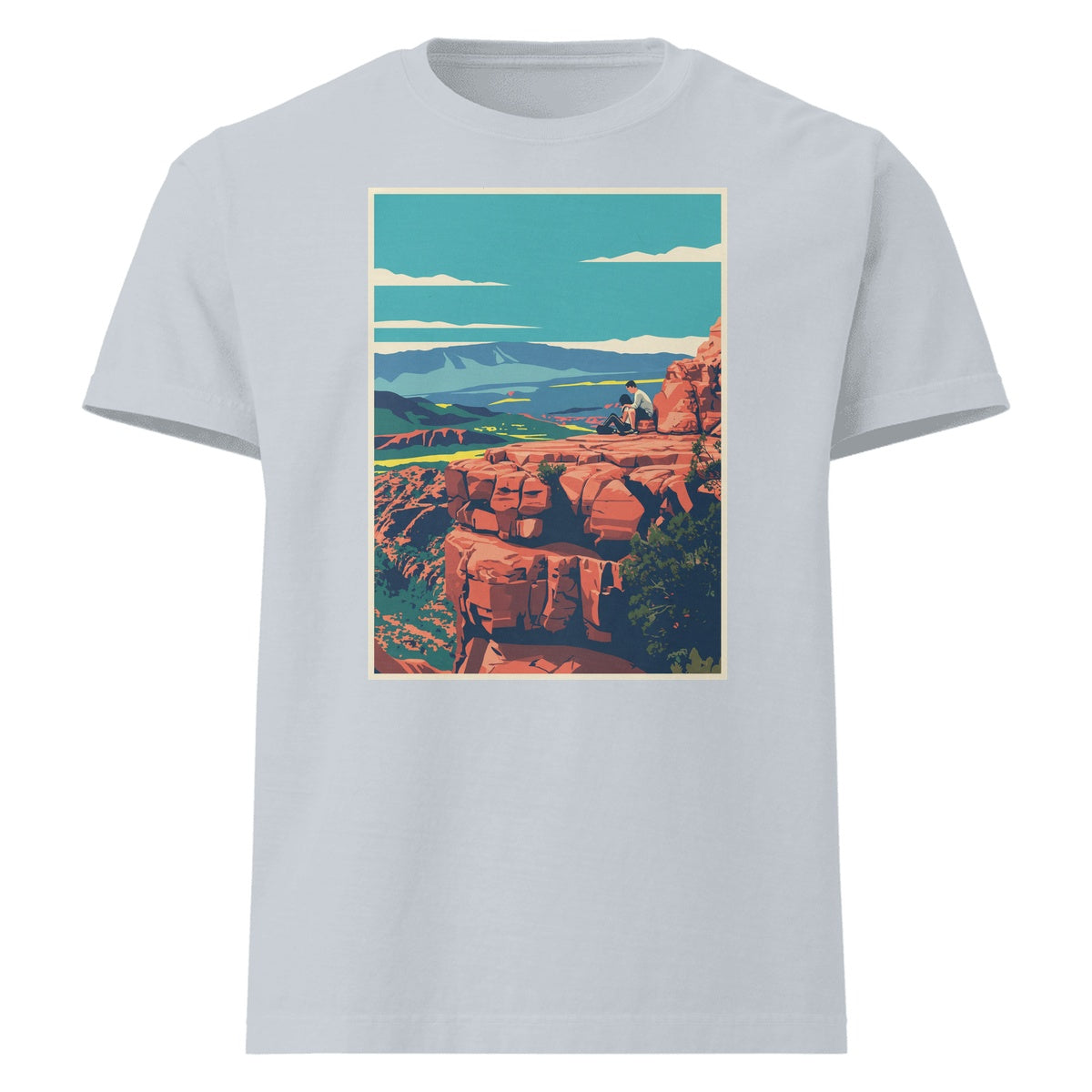 Custom t-shirt with AI art generated from a travel photo